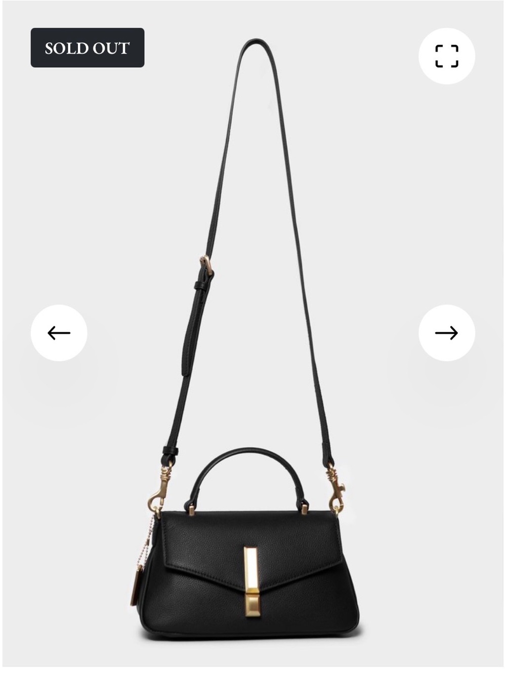 Moncrief Aurora Black Leather Crossbody Bag with Gold Accent